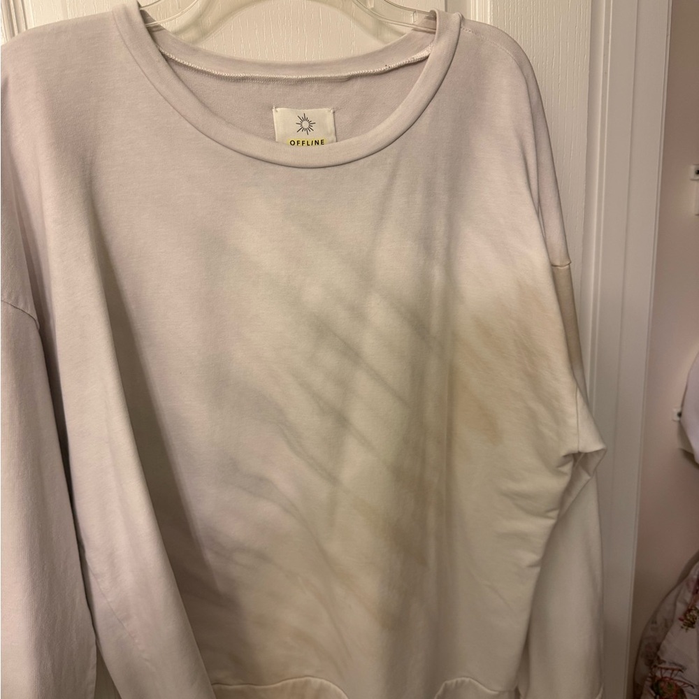 Aerie Cream Crew Neck Sweater